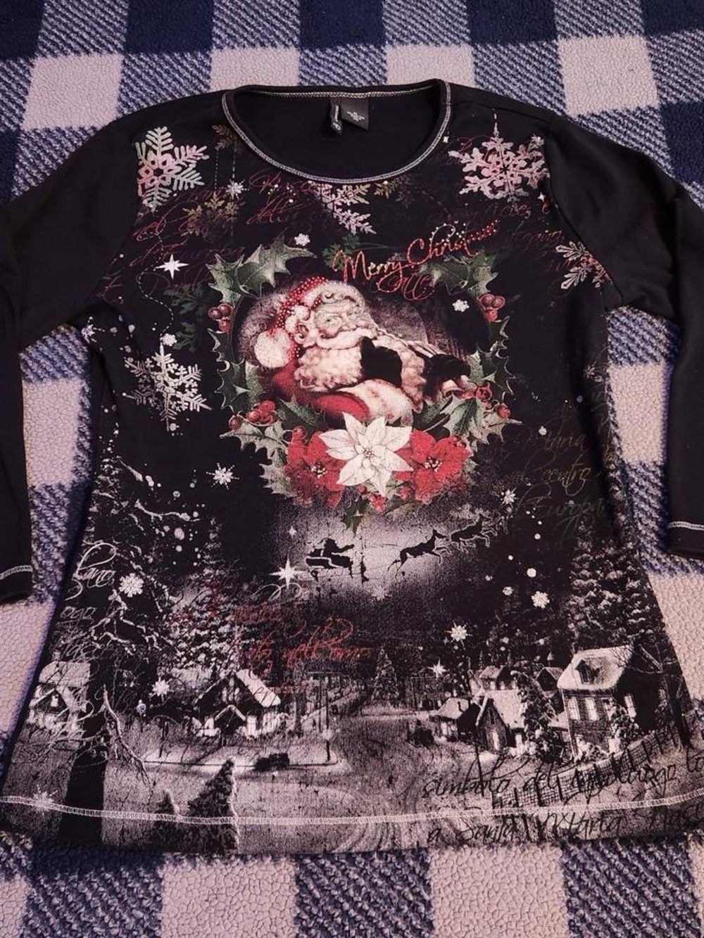 Y2k Christmas grunge mcbling longsleeve shirt by new directions